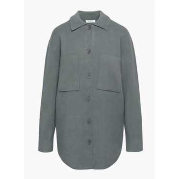 NWT Aritzia Babaton S Society Sweater Cardigan Ionic Grey Coat - Picture 1 of 6